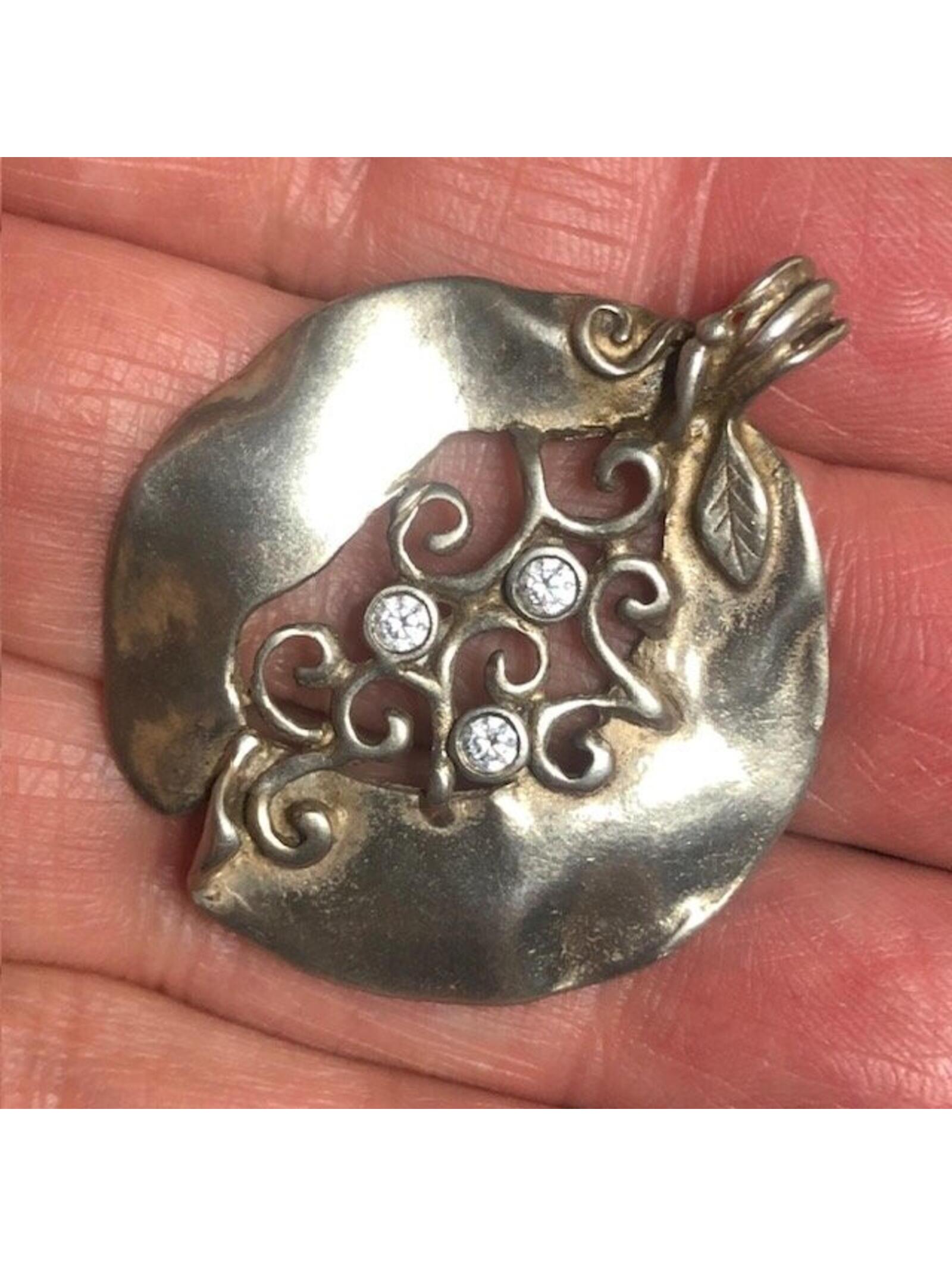 9141 Shablool Didae Israeli Sterling Silver 925 Pomegranate Pendant 6.4grams